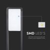 V-TAC 10W kültéri LED lámpa oszlop 80 cm, természetes fehér, fekete házzal - SKU 2120114