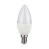 V-TAC 4.8W E14 RGB+ Meleg fehér C37 gyertya LED égő, 24 gombos távirányítóval  - SKU 2926