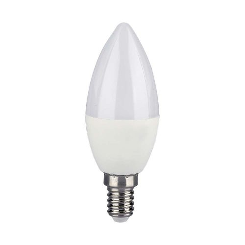 V-TAC 4.8W E14 RGB+ Meleg fehér C37 gyertya LED égő, 24 gombos távirányítóval  - SKU 2926