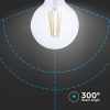 V-TAC 4W E27 természetes fehér filament G95 LED égő, 210 Lm/W - SKU 2995