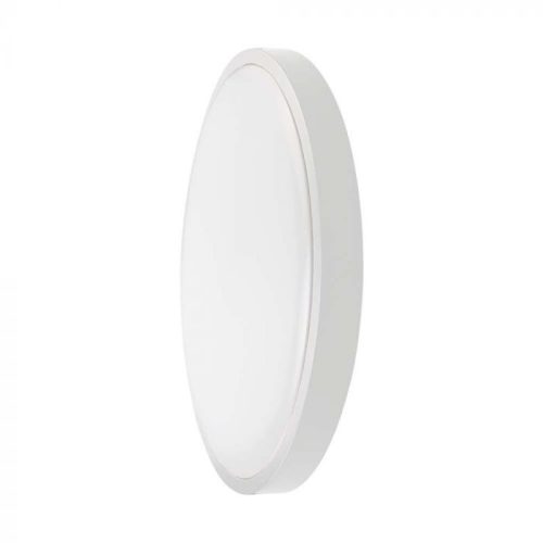 V-TAC mennyezeti kerek 30W lámpa, IP44, fehér kerettel, meleg fehér, 100 Lm/W - SKU 7621