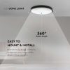 V-TAC mennyezeti kerek 24W lámpa, IP44, fekete kerettel, meleg fehér, 100 Lm/W - SKU 7636