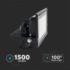 V-TAC okos LED reflektor 20W RGB+CCT, fekete házzal - SKU 3025