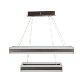   V-TAC 113W dimmelhető, 2 részes, szögletes, kávébarna csillár, meleg fehér - SKU 213988