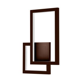   V-TAC kettős négyszög 20W Corten barna fali lámpa, IP20, meleg fehér, 120 Lm/W - SKU 6840