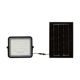   V-TAC 5000mAh napelemes LED reflektor 6W hideg fehér, 400 Lumen, fekete házzal - SKU 7821
