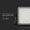 V-TAC 6000mAh napelemes LED reflektor 10W hideg fehér, 800 Lumen, fekete házzal - SKU 7823