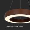 V-TAC dimmelhető 50W designer körcsillár, természetes fehér, Corten barna ház, 120 Lm/W - SKU 6959