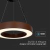 V-TAC dimmelhető 50W designer körcsillár, természetes fehér, Corten barna ház, 120 Lm/W - SKU 6959