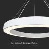 V-TAC dimmelhető 90W designer körcsillár, természetes fehér, fehér házzal, 120 Lm/W - SKU 6962
