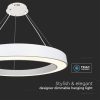V-TAC dimmelhető 90W designer körcsillár, természetes fehér, fehér házzal, 120 Lm/W - SKU 6962