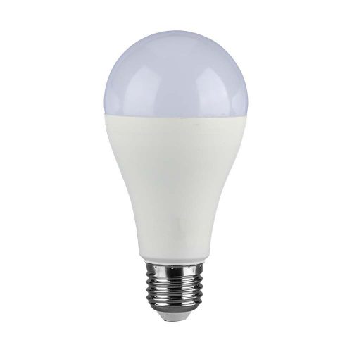 V-TAC 15W E27 A65 izzó meleg fehér LED égő, 100 Lm/W - SKU 214453