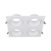 V-TAC négyzet GU10 4 foglalatos LED spotlámpa keret, fehér lámpatest - SKU 23003