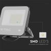 V-TAC PRO D-széria LED reflektor 50W természetes fehér 115 Lm/W, fekete ház - SKU 8844