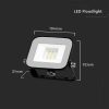 V-TAC SP-széria LED reflektor 10W természetes fehér, fekete ház - SKU 9899