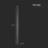 V-TAC 10W lineáris fali LED lámpa, 51cm, antracit, meleg fehér - SKU 10429