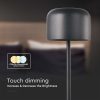 V-TAC 1.5W fekete, érintéssel vezérelhető akkumulátoros LED lámpa, 2700K+5700K - SKU 10450