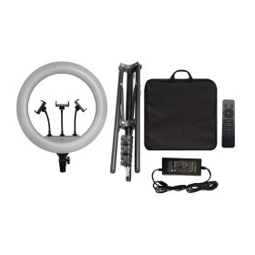   V-TAC Ring light, szelfi gyűrűs LED lámpa tripod, selfie körlámpa 3 db telefontartóval - SKU 23047