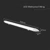 V-TAC sorolható 48W beépített LED-es 150cm armatúra, hideg fehér, IP65 (L-széria) - SKU 23086