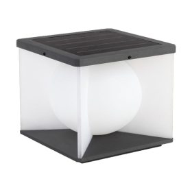   V-TAC négyzet 30cm magas napelemes lámpa, távirányítóval, meleg fehér -SKU 23352