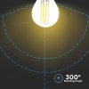 V-TAC 6W E27 meleg fehér filament G45 LED égő, 100 Lm/W - SKU 212842