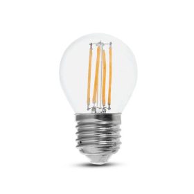   V-TAC 6W E27 természetes fehér filament G45 LED égő, 100 Lm/W - SKU 212843
