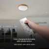 V-TAC Cyclone 60W mennyezeti LED lámpa, változtatható szinhőmérséklettel, fa hatású búra - SKU 23586