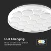 V-TAC 60W mennyezeti LED lámpa, méhsejt mintával, változtatható szinhőmérséklettel - SKU 23595