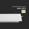 V-TAC PRO süllyeszthető, műanyag, szögletes LED panel 3W, hideg fehér - SKU 104791