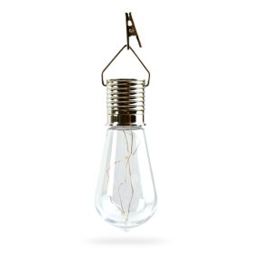   Felakasztható szolár lámpa - izzó - 4 melegfehér LED - 4,7 x 11 cm