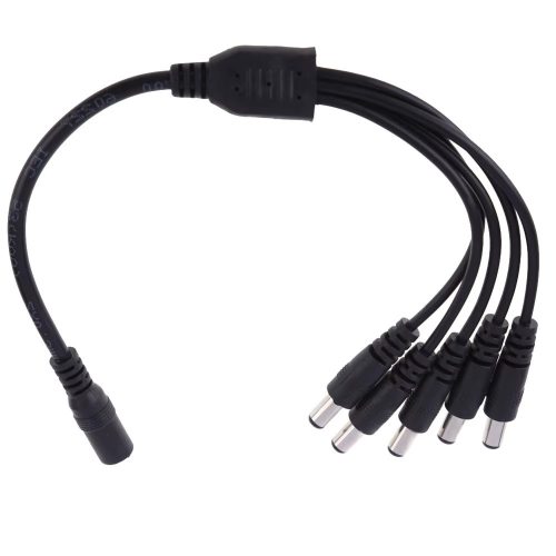 DC 12V ötágú tápegység elosztó kábel, 5,5x2,1mm