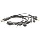 USB univerzális multitöltő kábel (micro, mini USB, iPhone stb.)