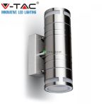   V-TAC rozsdamentes acél kültéri kétirányú fali lámpa 2xGU10 foglalattal - 7504