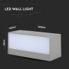 V-TAC kültéri homlokzatvilágító fali LED lámpa 12W - hideg fehér - 8244