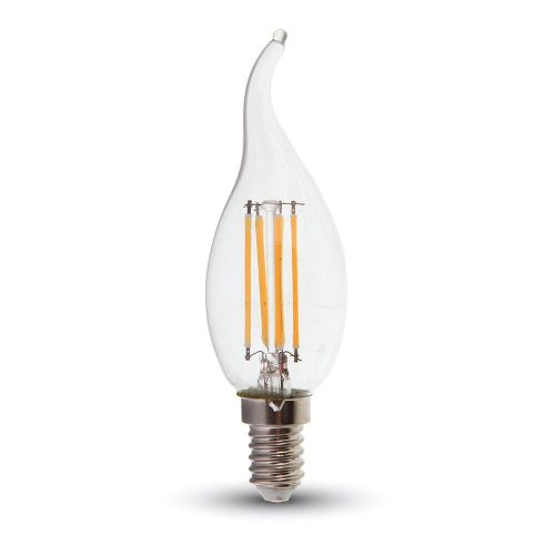 V-TAC filament dimmelhető LED gyertya izzó - 4W - E14 - meleg fehér - 4366