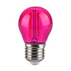   V-TAC dekor filament 2W E27 G45 LED izzó, rózsaszín - 217410