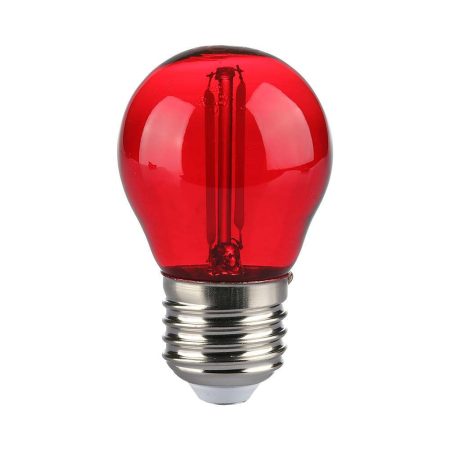 V-TAC filament LED izzó E27, 2W, piros - 7413