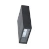 V-TAC IP65 kétirányú fali LED lámpa - fekete, meleg fehér - 218561