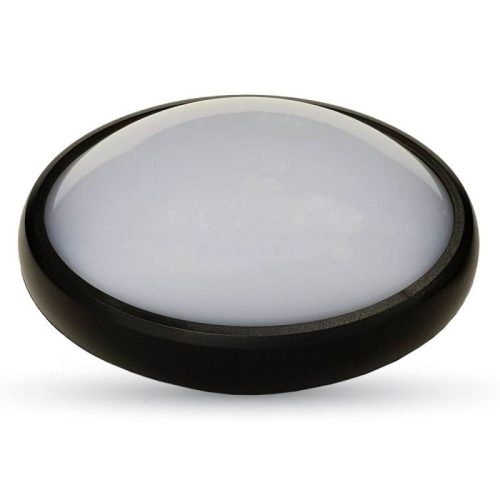 V-TAC fali / mennyezeti 12W ovális lámpa, IP54 - 4500K - fekete - 5056