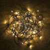 100 LED-es, 5m-es meleg fehér fényfüzér, hálózati csatlakozóval, 8 programmal