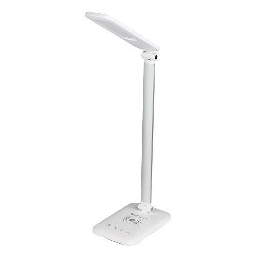 V-TAC 7W LED-es asztali lámpa, beépített vezeték nélküli töltéssel, változtatható fényhőmérséklettel, fehér - 218519