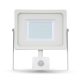 V-TAC mozgásérzékelős 50W SMD LED reflektor - 6000K - fehér ház - 5842