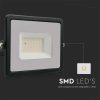 V-TAC 30W SMD LED reflektor, fényvető hideg fehér - fekete ház - 215954