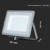 V-TAC PRO 100W SMD LED reflektor, Samsung chipes fényvető - Természetes fehér, szürke házzal - 21473