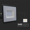 V-TAC 50W SMD LED reflektor, fényvető hideg fehér - fekete ház - 215960