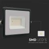 V-TAC 30W SMD LED reflektor, fényvető természetes fehér - fekete ház - 215953