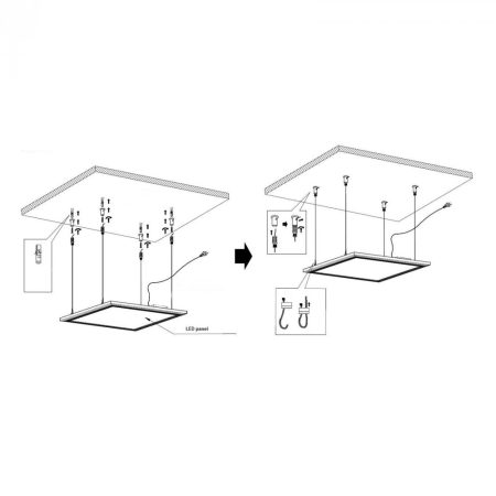 LED panel függeszték szett, 60x60cm méretű panelhez