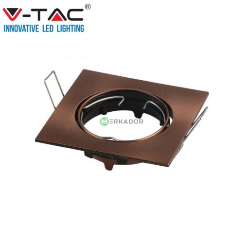 V-TAC billenthető beépíthető bronzbarna spot lámpa keret, négyzet lámpatest - 8582
