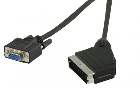 SCART - VGA kábel, SCART apa - VGA anya 2m