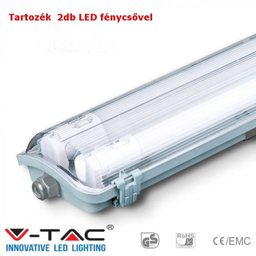V-TAC T8 LED armatúra 60cm IP65 2db 4000K fénycsővel - 6465